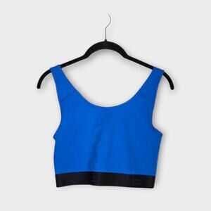TomboyX Compression Crop Top Band Blue Black Women's Large